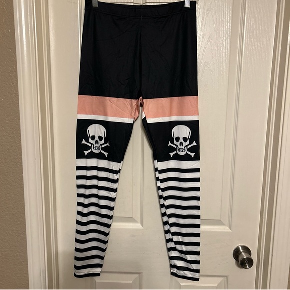 Fitness High Waist Yoga Pants Printed Stretch Ankle Legging Emo Skull Select - Picture 5 of 12